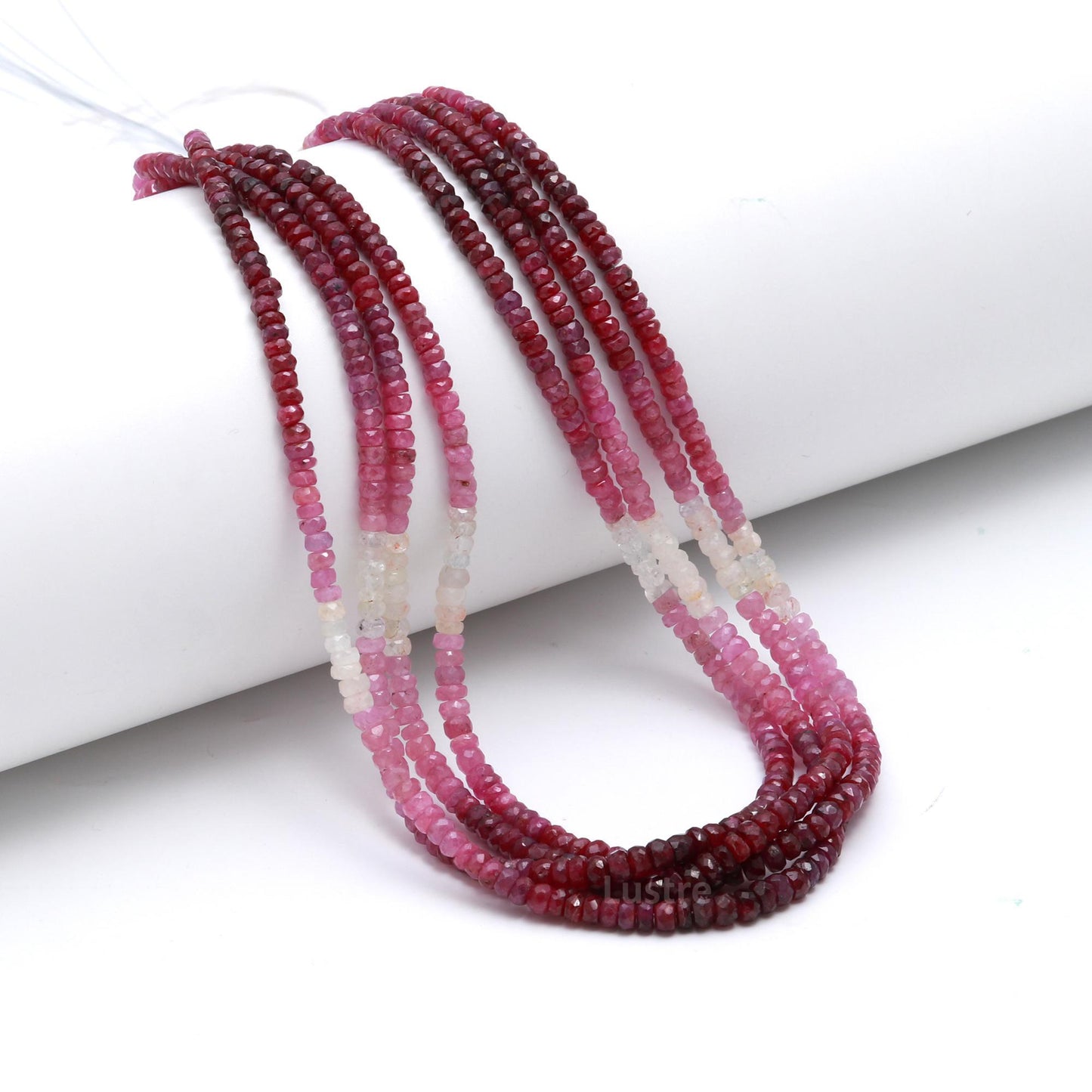 Ruby Shaded Gemstone Beads Faceted Rondelle Ruby Shaded Bead