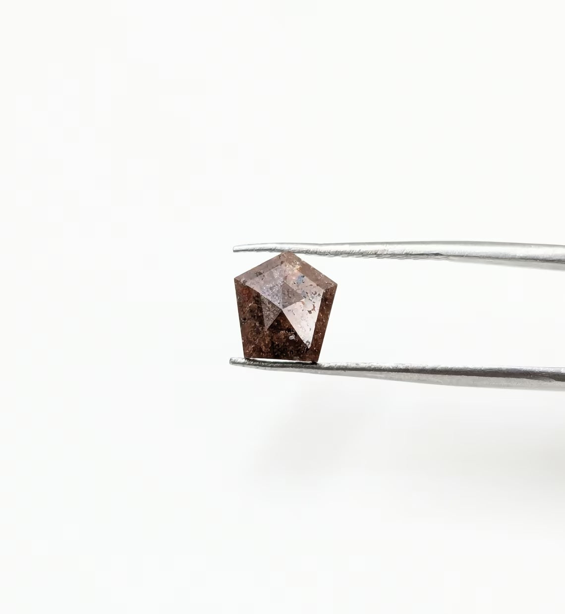 Loose Diamond Salt and Pepper 7.3 - 7.8 mm Faceted Pentagon Shape For Jewelry Making