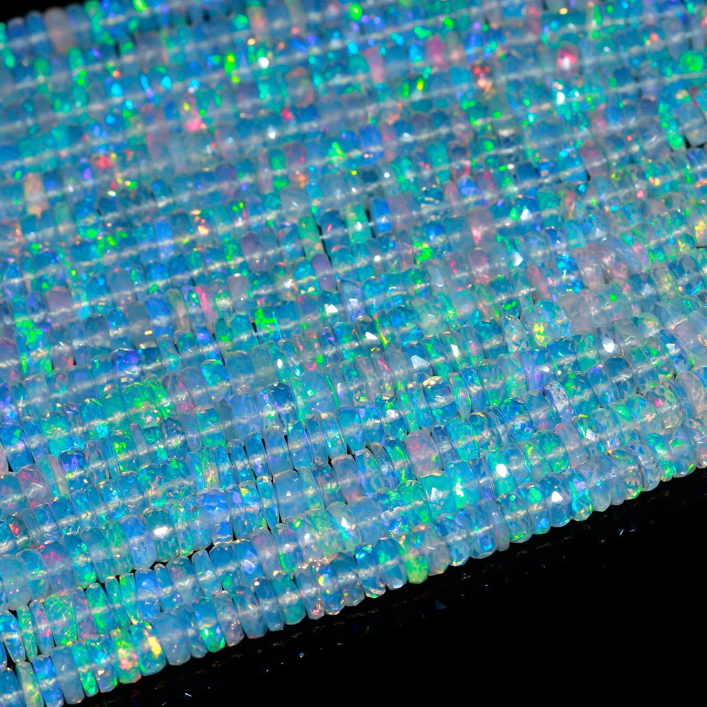 Ethiopia Opal bead Faceted Tyre Bead 5 - 6 mm