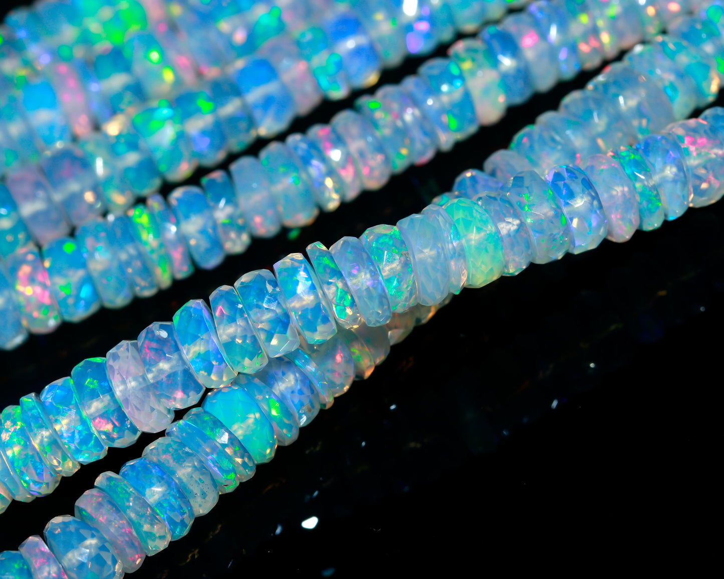 Ethiopia Opal bead Faceted Tyre Bead 5 - 6 mm