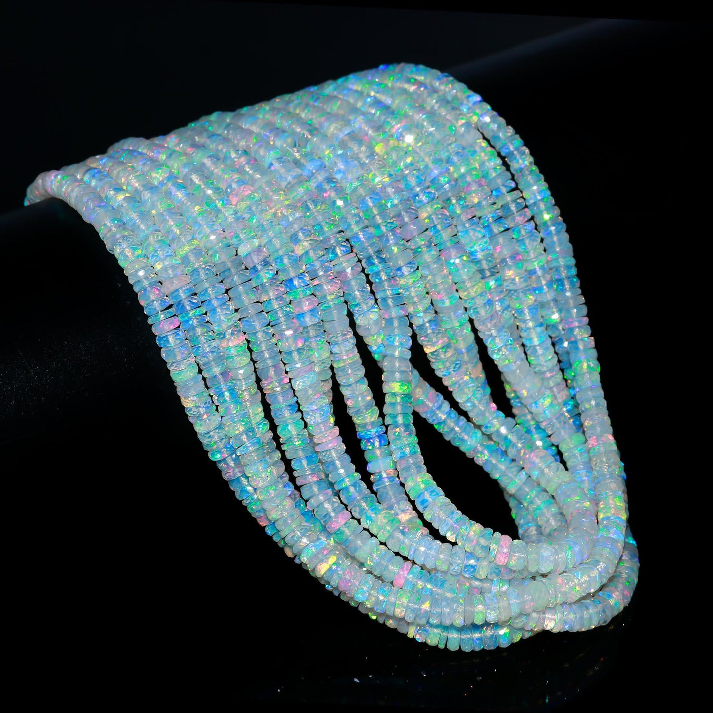 Ethiopia Opal bead Faceted Tyre Bead 5 - 6 mm