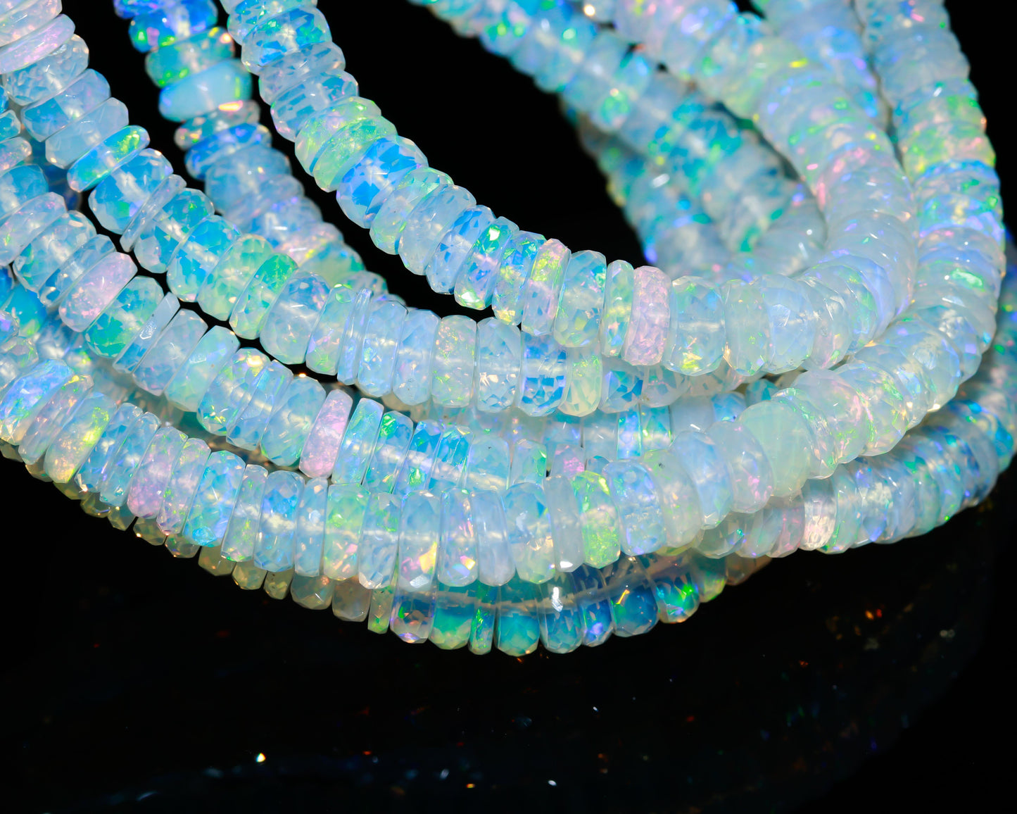 Ethiopia Opal bead Faceted Tyre Bead 5 - 6 mm