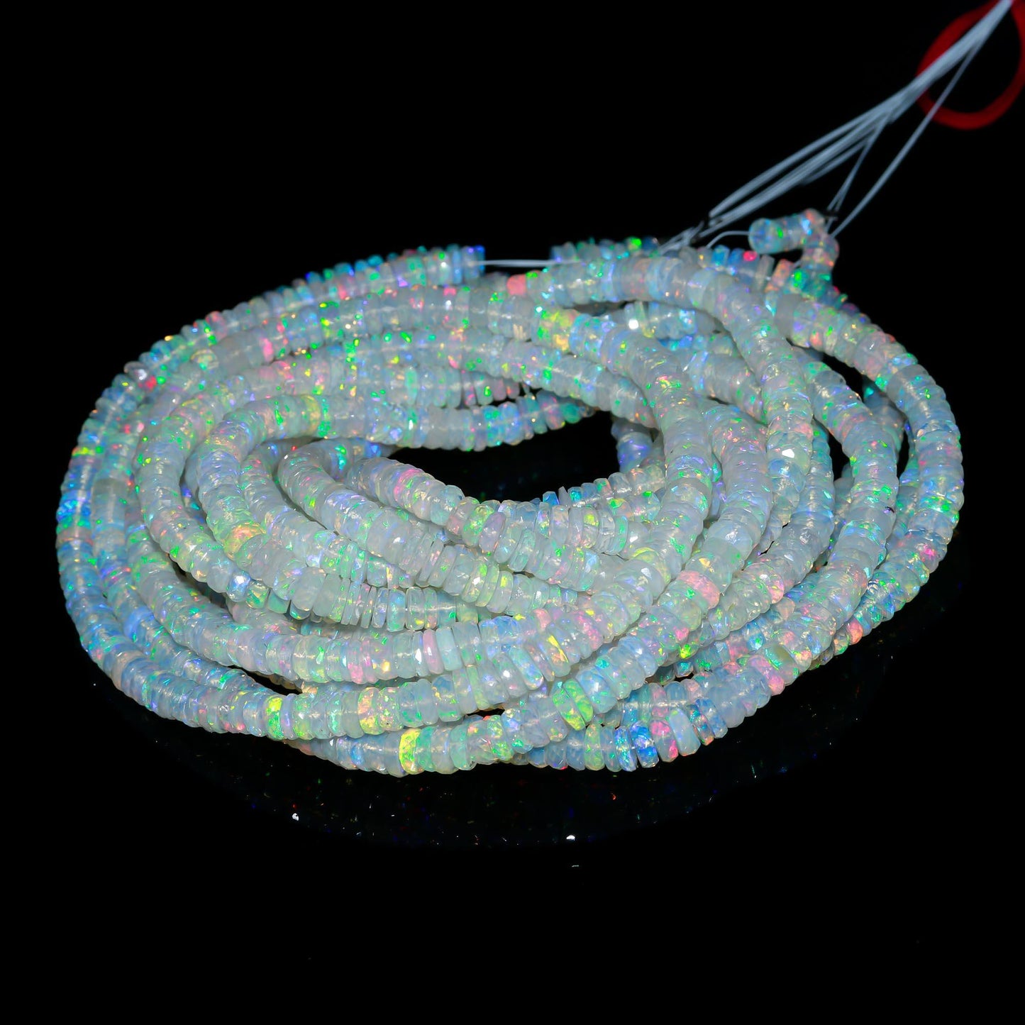Ethiopia Opal bead Faceted Tyre Bead 5 - 6 mm