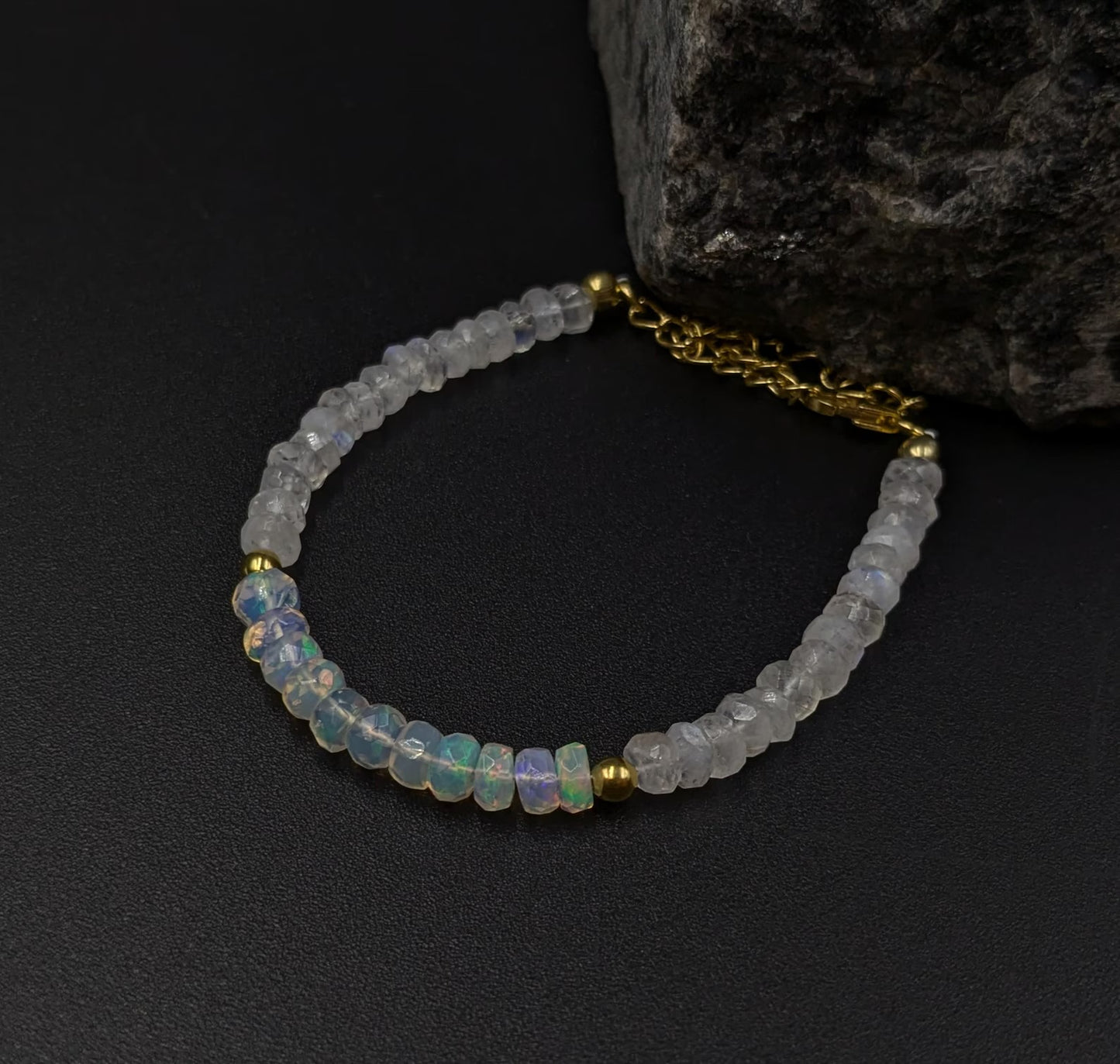 Moonstone & Ethiopian Opal Bracelet