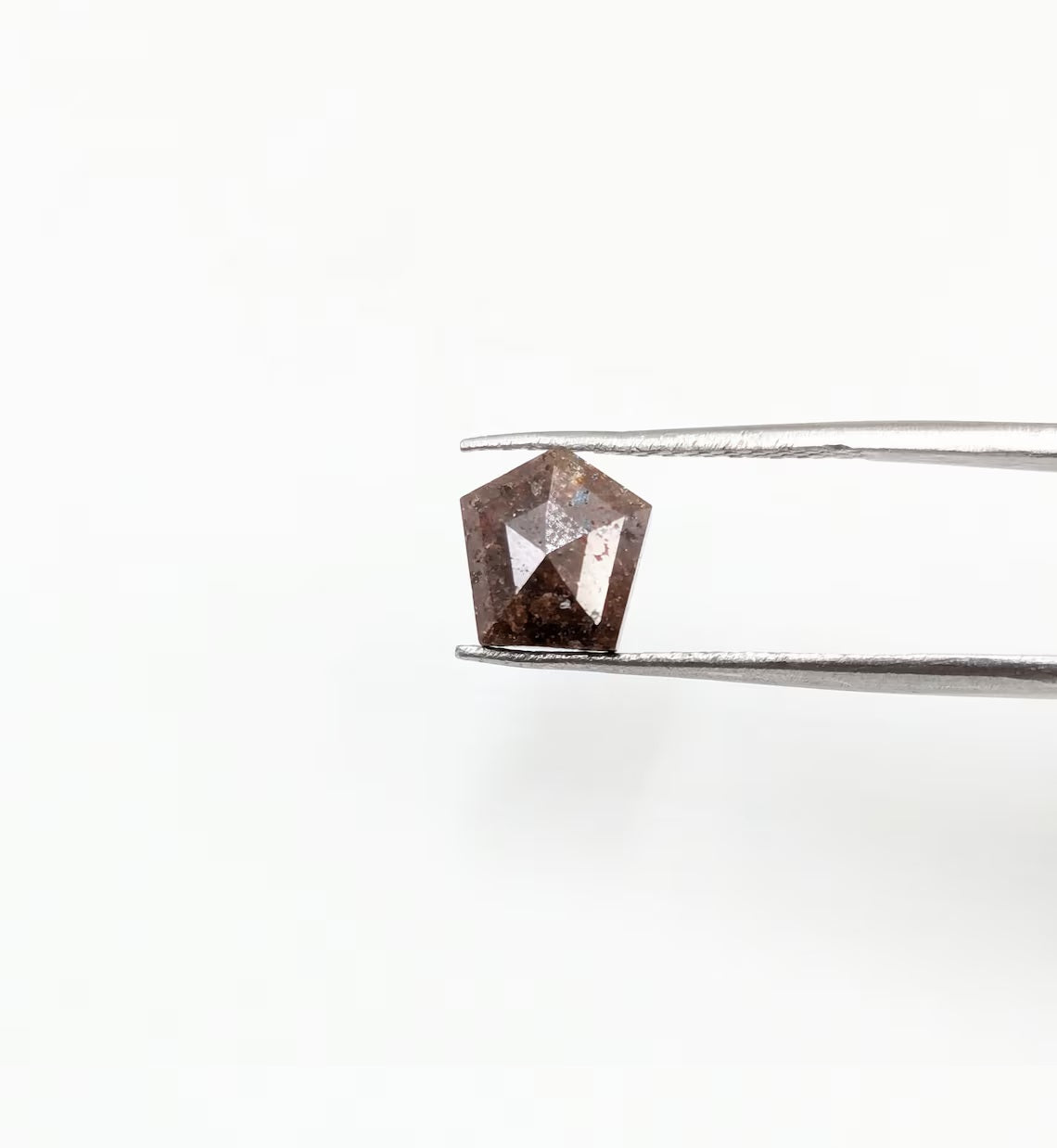 Loose Diamond Salt and Pepper 7.3 - 7.8 mm Faceted Pentagon Shape For Jewelry Making