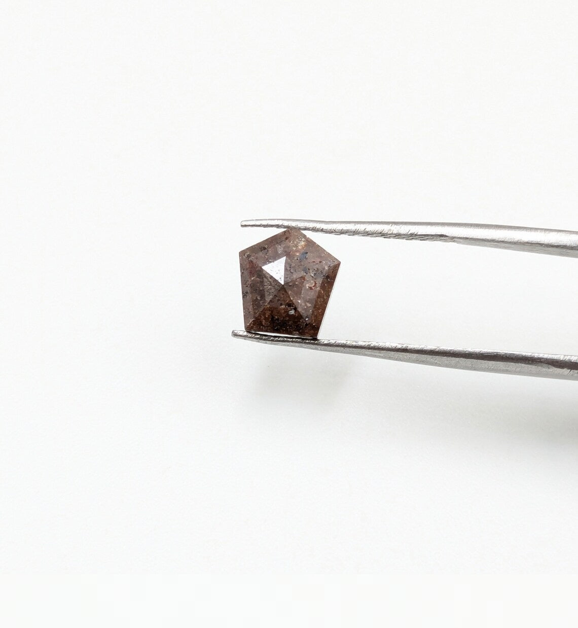 Loose Diamond Salt and Pepper 7.3 - 7.8 mm Faceted Pentagon Shape For Jewelry Making