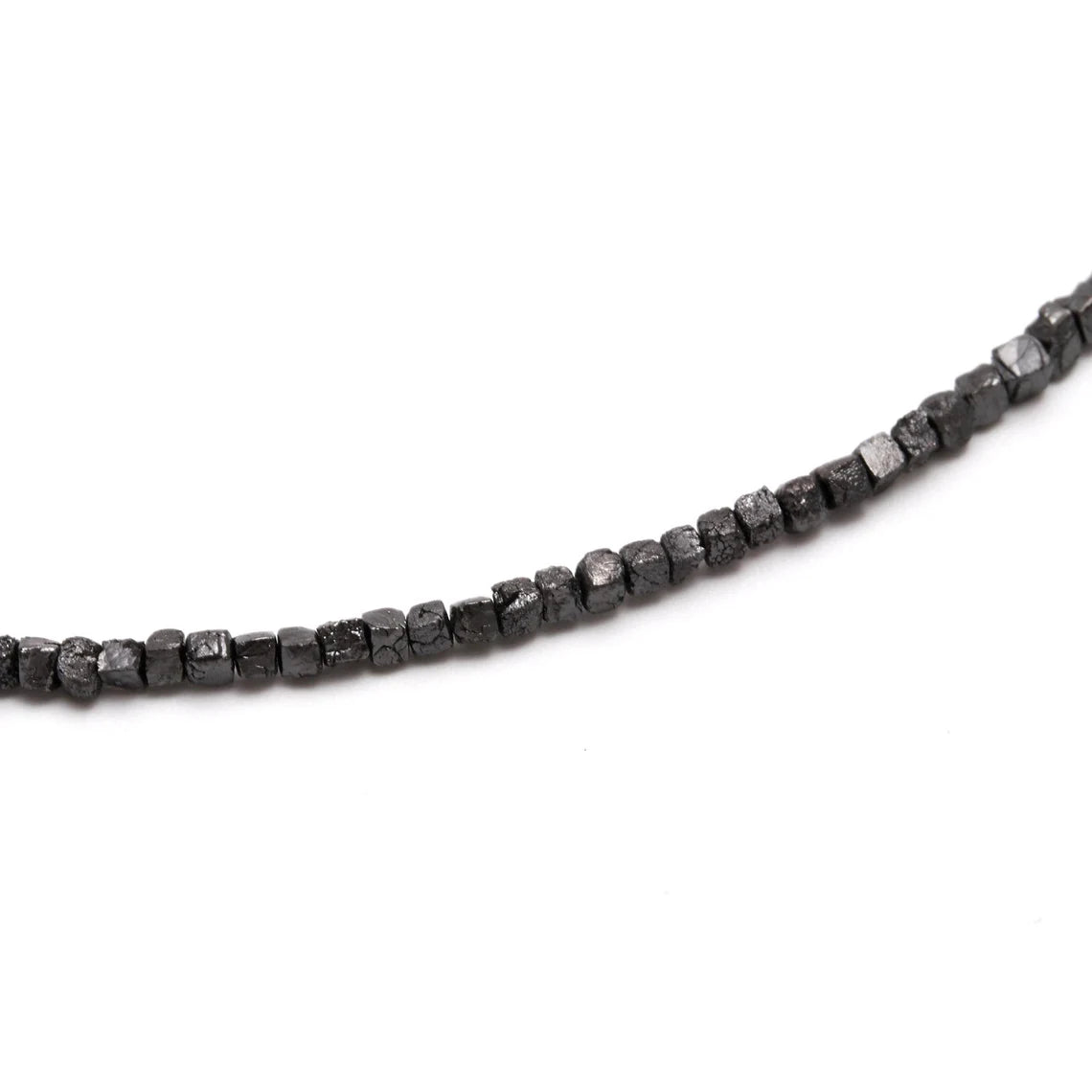 Black Cube Rough Diamond 1.5 - 2.5 mm Fancy Cube Shape Beaded 16 Inches Necklace