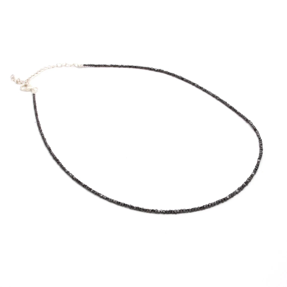 Black Cube Rough Diamond 1.5 - 2.5 mm Fancy Cube Shape Beaded 16 Inches Necklace