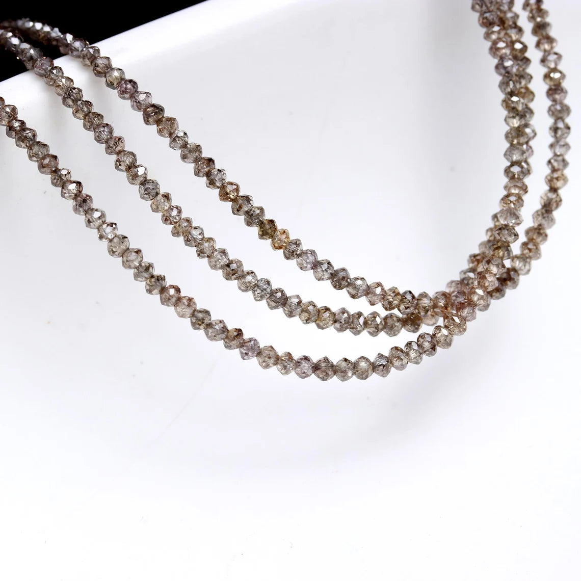 100% Natural Champagne Diamond Bead 2.2mm Faceted Rondelle bead Diamond