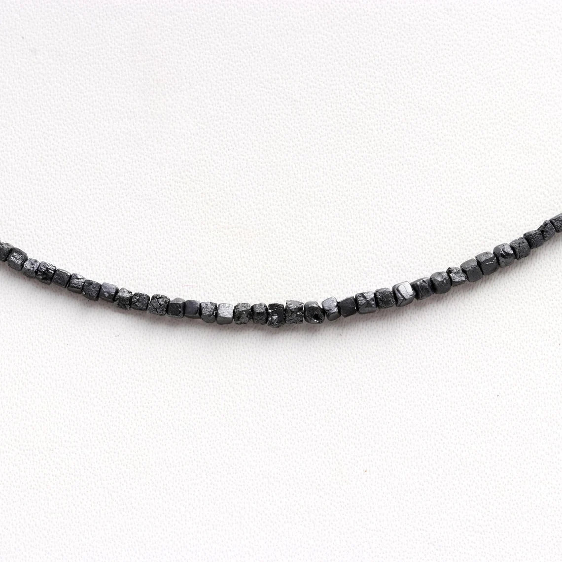 Black Cube Rough Diamond 1.5 - 2.5 mm Fancy Cube Shape Beaded 16 Inches Necklace
