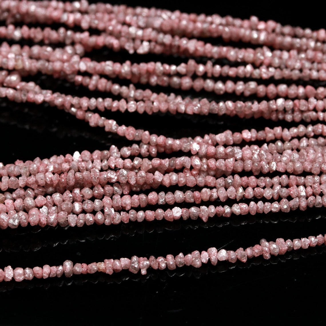 Pink Diamond Raw Rough Diamond Bead 2 - 3 mm Uncut Diamond Bead