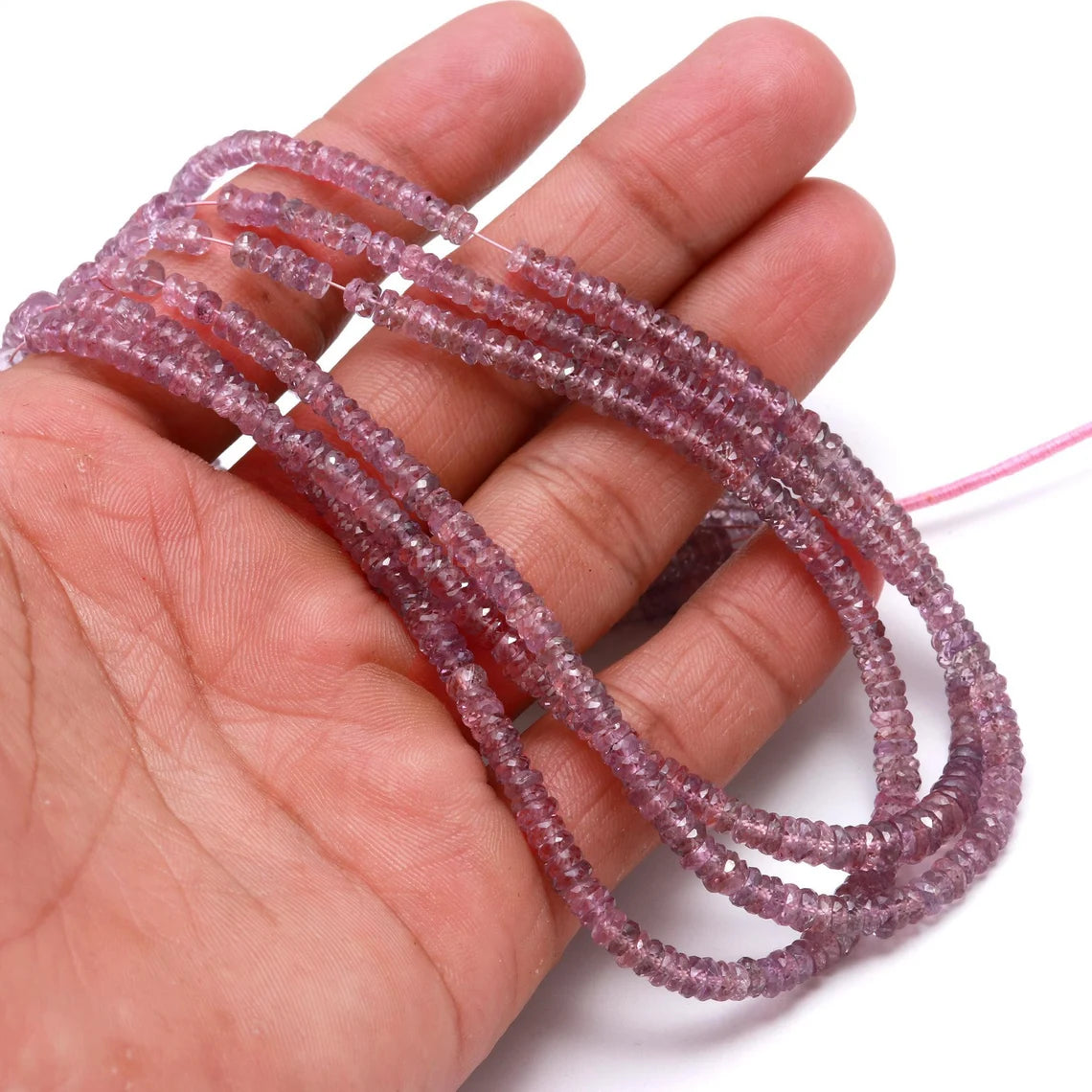 Pink Sapphire Faceted Rondelle 2.5 - 3.5 mm Bead Loose Sapphire Beads For Jewelry Making