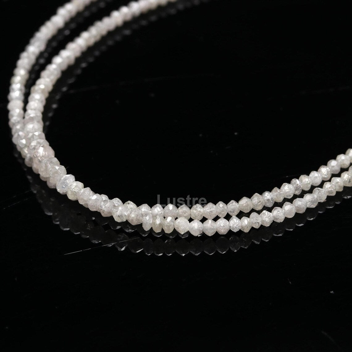 Excellent White Diamond Bead 100% Natural White Diamond faceted rondelle Bead Personalized Jewelry Birthday Gift