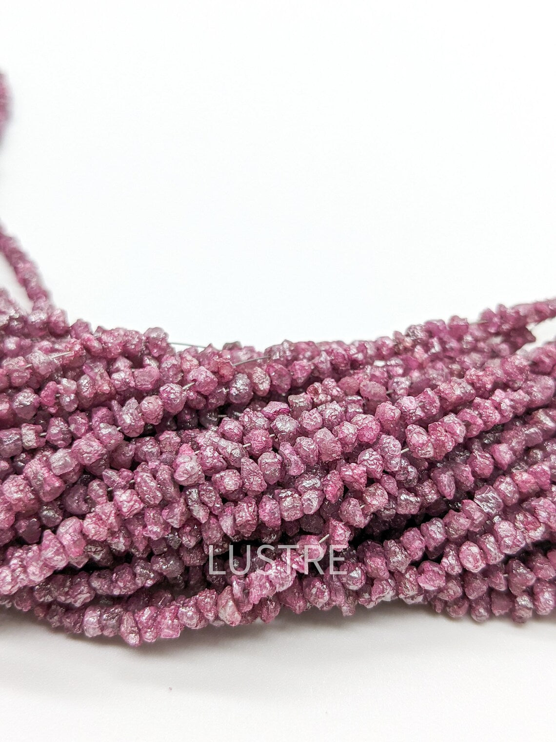 Pink Raw Rough Diamond Bead 3.5 - 4.5 mm Uncut Diamond Bead Strands For Jewelry Making