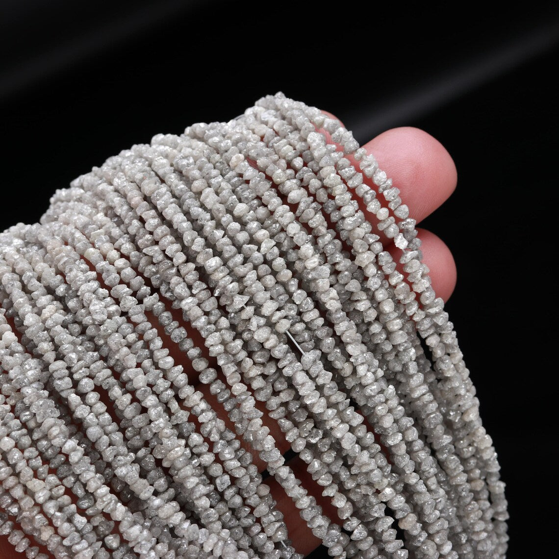 White Gray Rough Diamond Bead Top Quality Uncut Diamond Nuggets