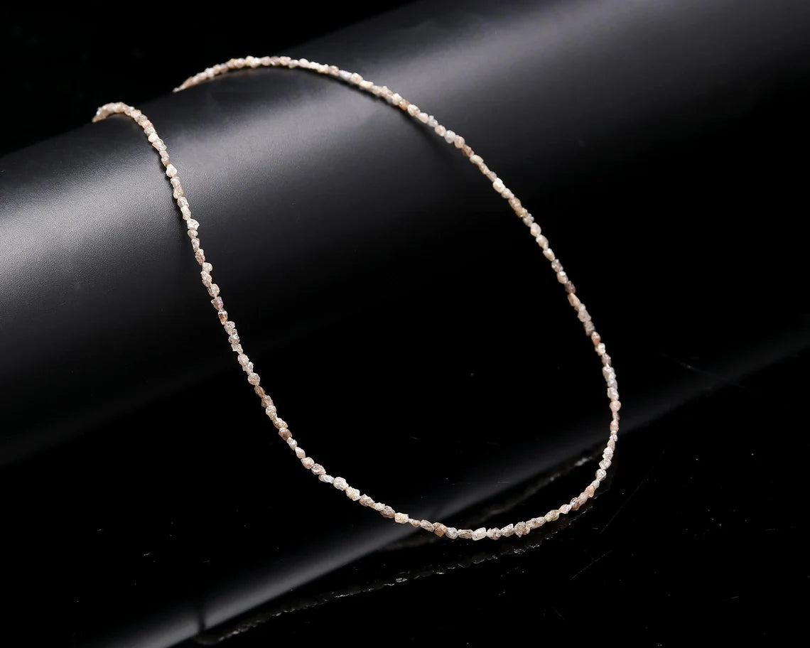 Champagne Diamond Bead 2.5 - 4 mm Uncut Rough Nugget 16 Inches Strands For Jewelry Making