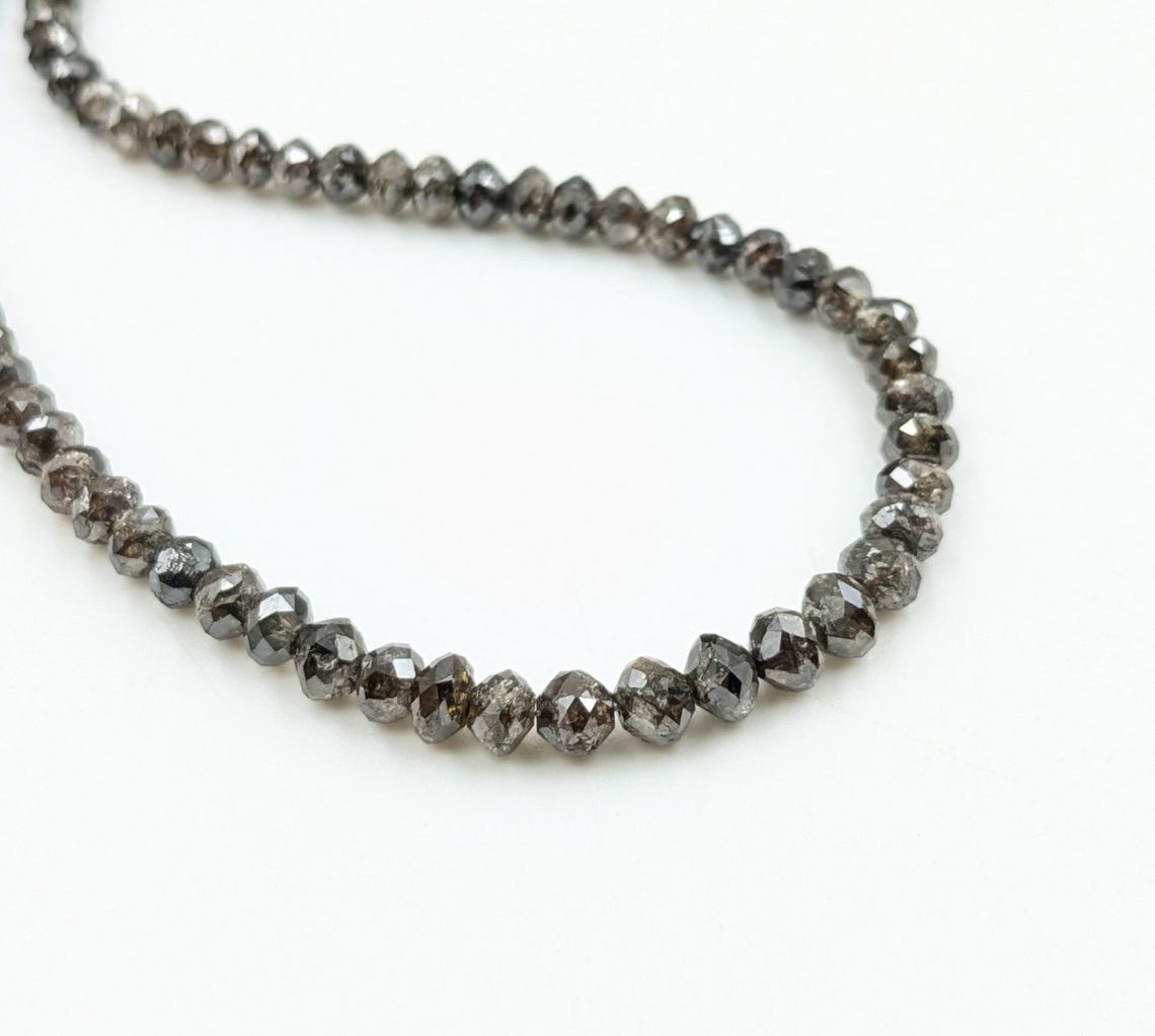 Champagne Sparkling Faceted Diamond Rondelle Beads 100% Natural Champagne Diamond Faceted Beads 3 - 4.5 mm Chocolate Diamond Beads