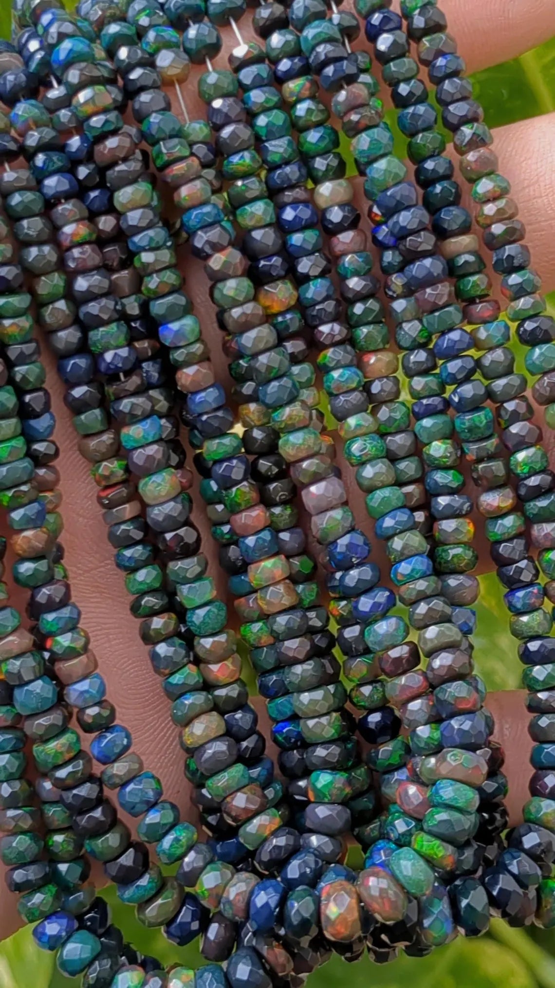 Black Opal faceted Beads 100% Natural Black Ethiopian Opal Faceted Beads Welo Fire Opal Beads