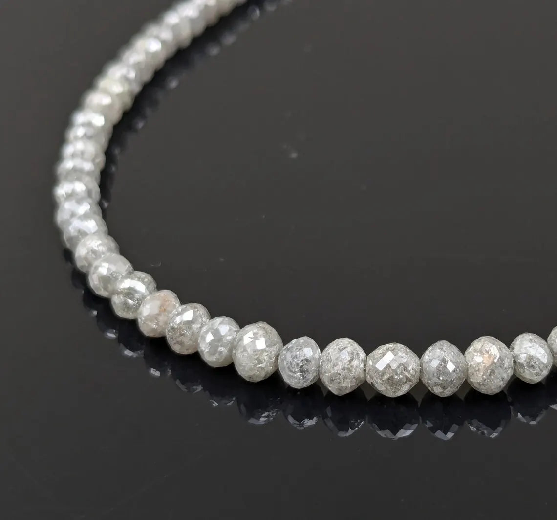 White Diamond Faceted Round 3 - 4.5 mm Faceted Round Beads Diamond Balls