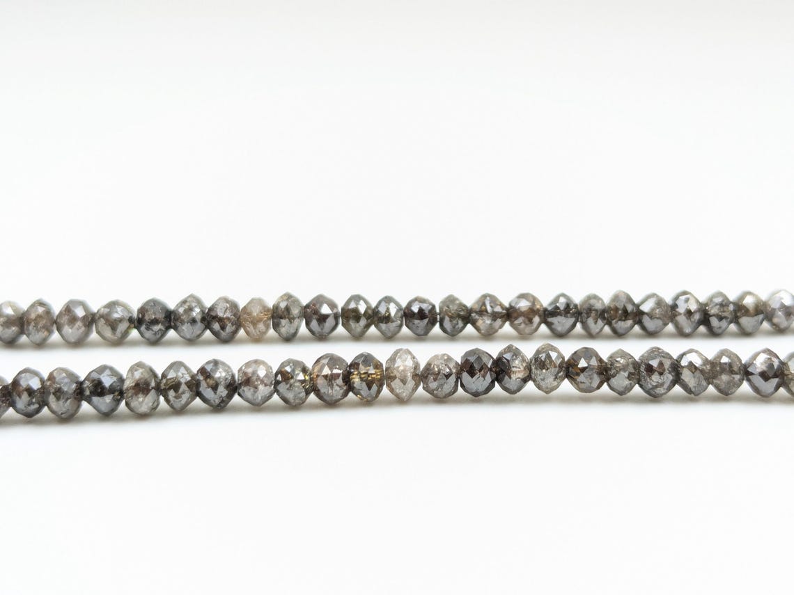 Champagne Sparkling Faceted Diamond Rondelle Beads 100% Natural Champagne Diamond Faceted Beads 3 - 4.5 mm Chocolate Diamond Beads