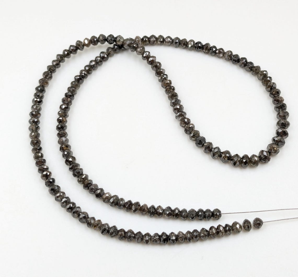 Champagne Sparkling Faceted Diamond Rondelle Beads 100% Natural Champagne Diamond Faceted Beads 3 - 4.5 mm Chocolate Diamond Beads