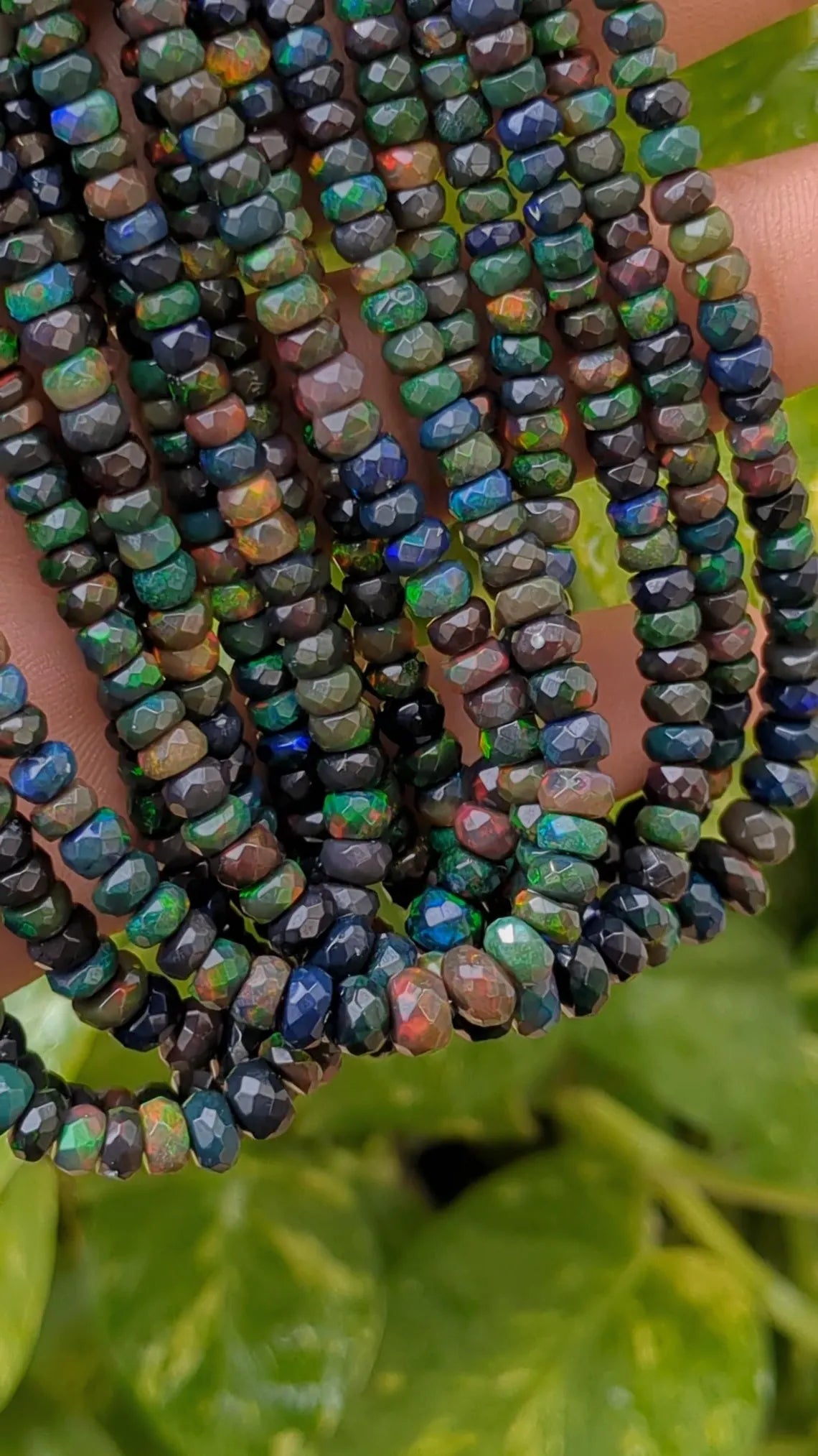 Black Opal faceted Beads 100% Natural Black Ethiopian Opal Faceted Beads Welo Fire Opal Beads