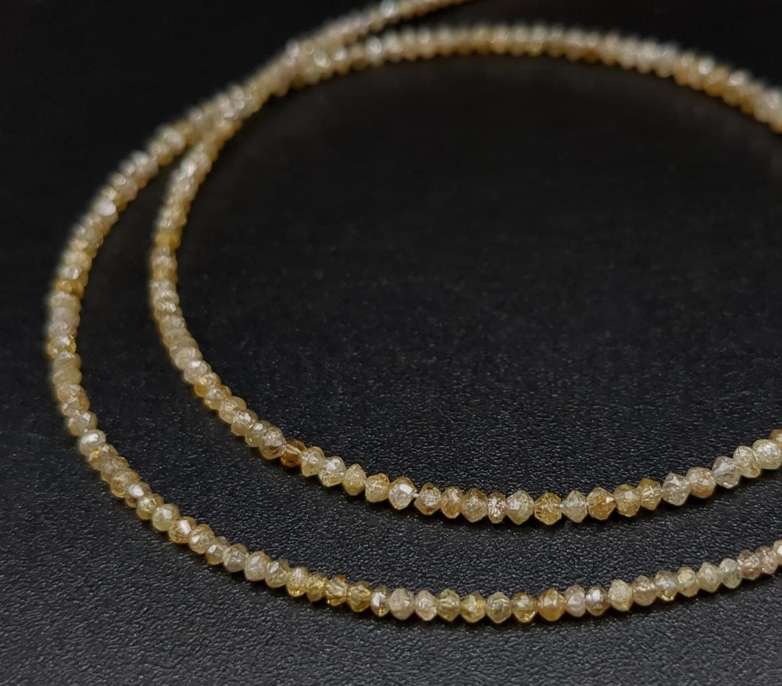 Rare Champagne Diamond Beads 1.5 - 2.5 mm Faceted Rondelle Diamond Beads Top Quality Champagne Diamond Beads Strand For Jewelry Making