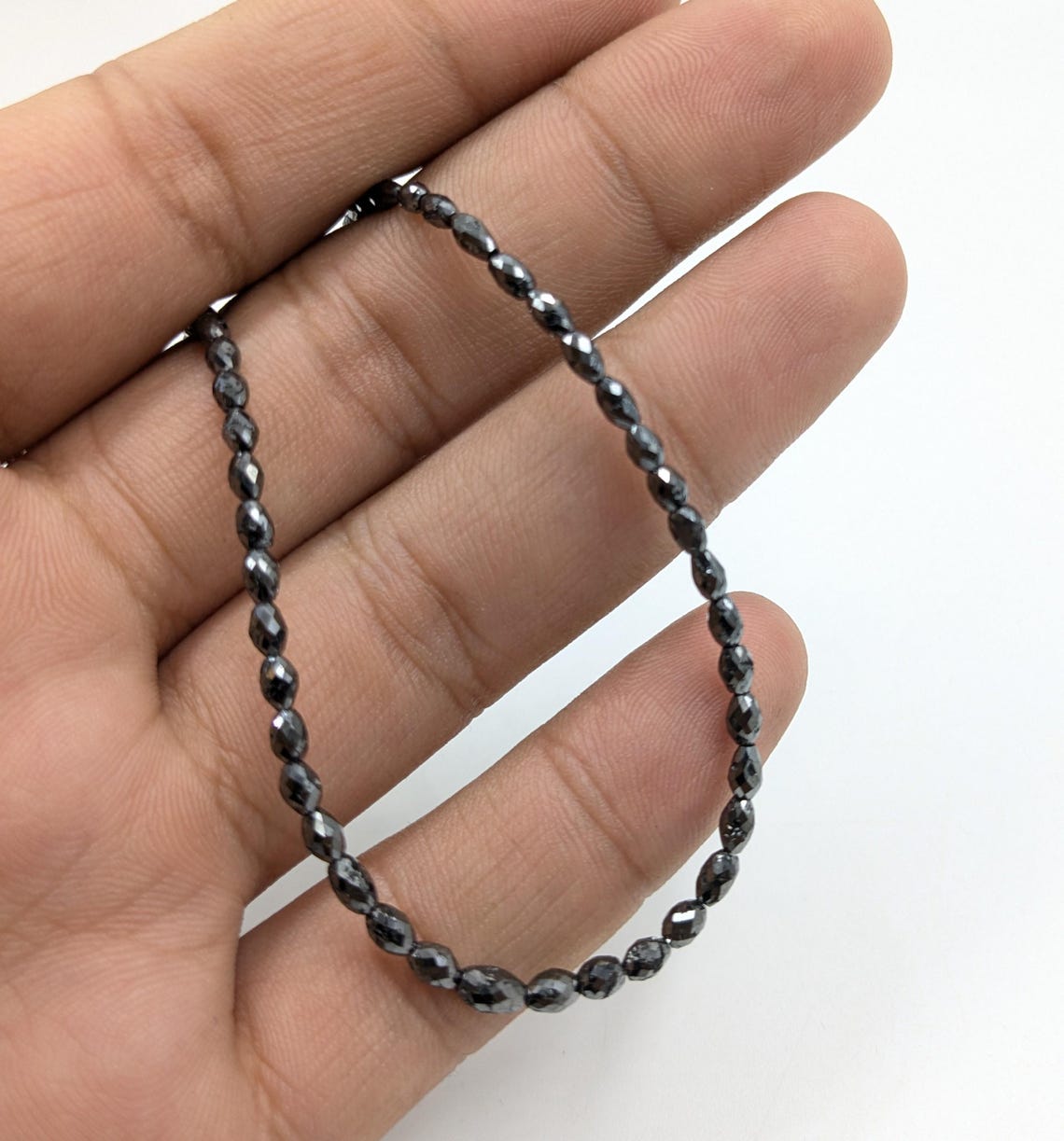 100% Natural Black Tumble Diamond Beads 3 - 5.4 mm Faceted Black Tumble Diamond Beads AAA+ Quality Diamond Beads Christmas Gift