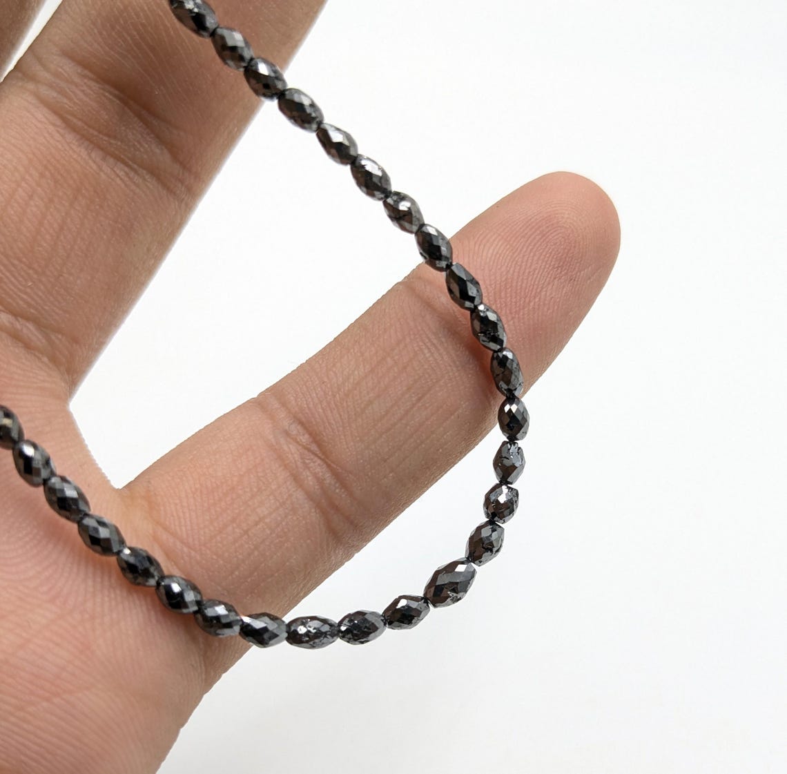 100% Natural Black Tumble Diamond Beads 3 - 5.4 mm Faceted Black Tumble Diamond Beads AAA+ Quality Diamond Beads Christmas Gift