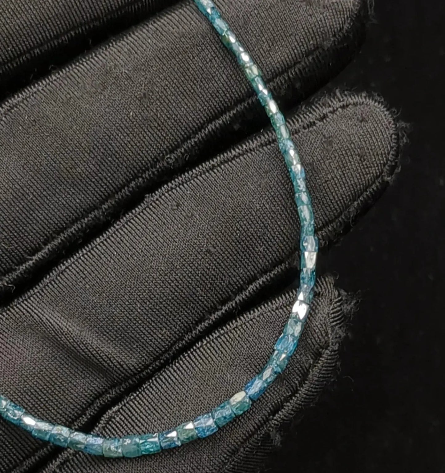 Blue Diamond Bracelet Faceted TUBE Beads PIPE Diamond Beads