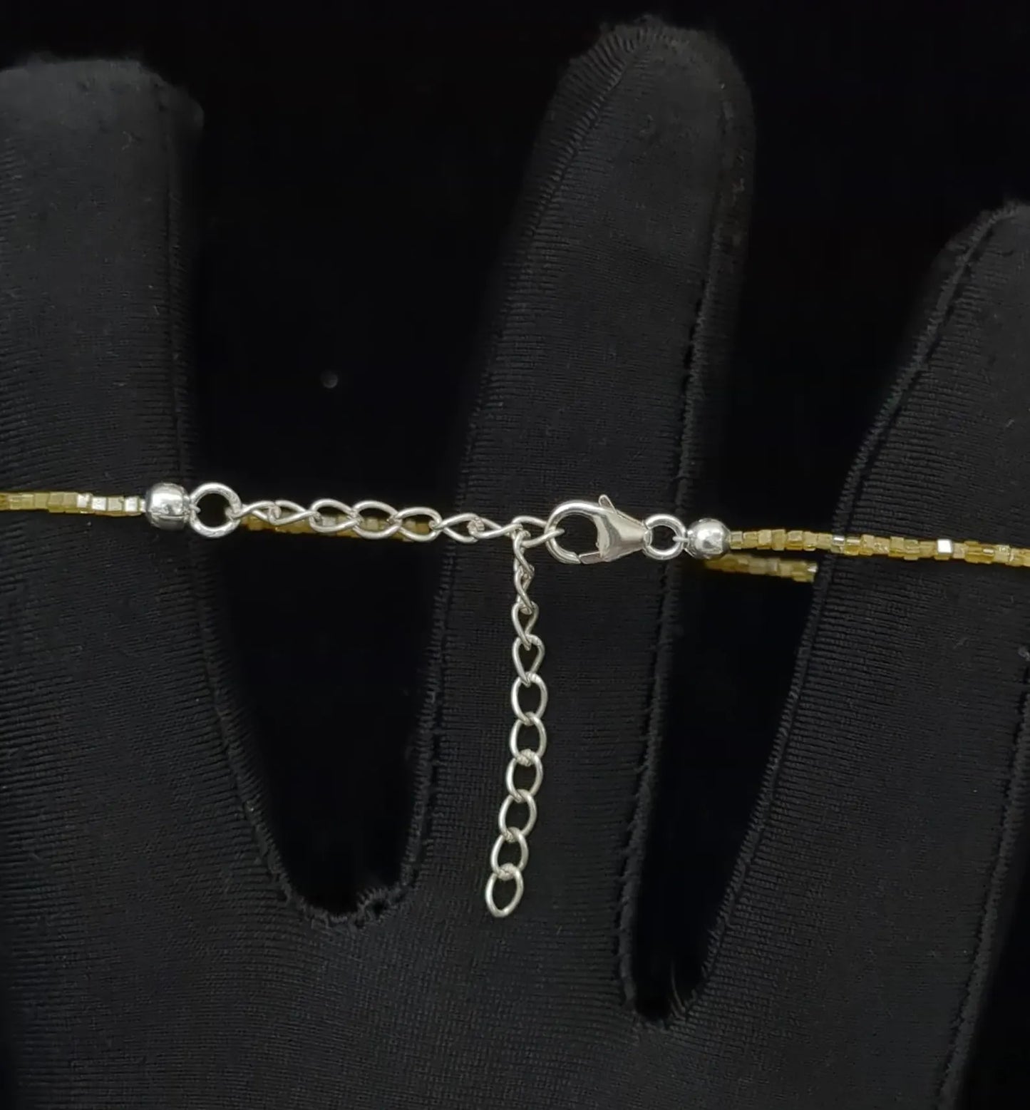 Yellow Diamond Cube Bead Bracelet