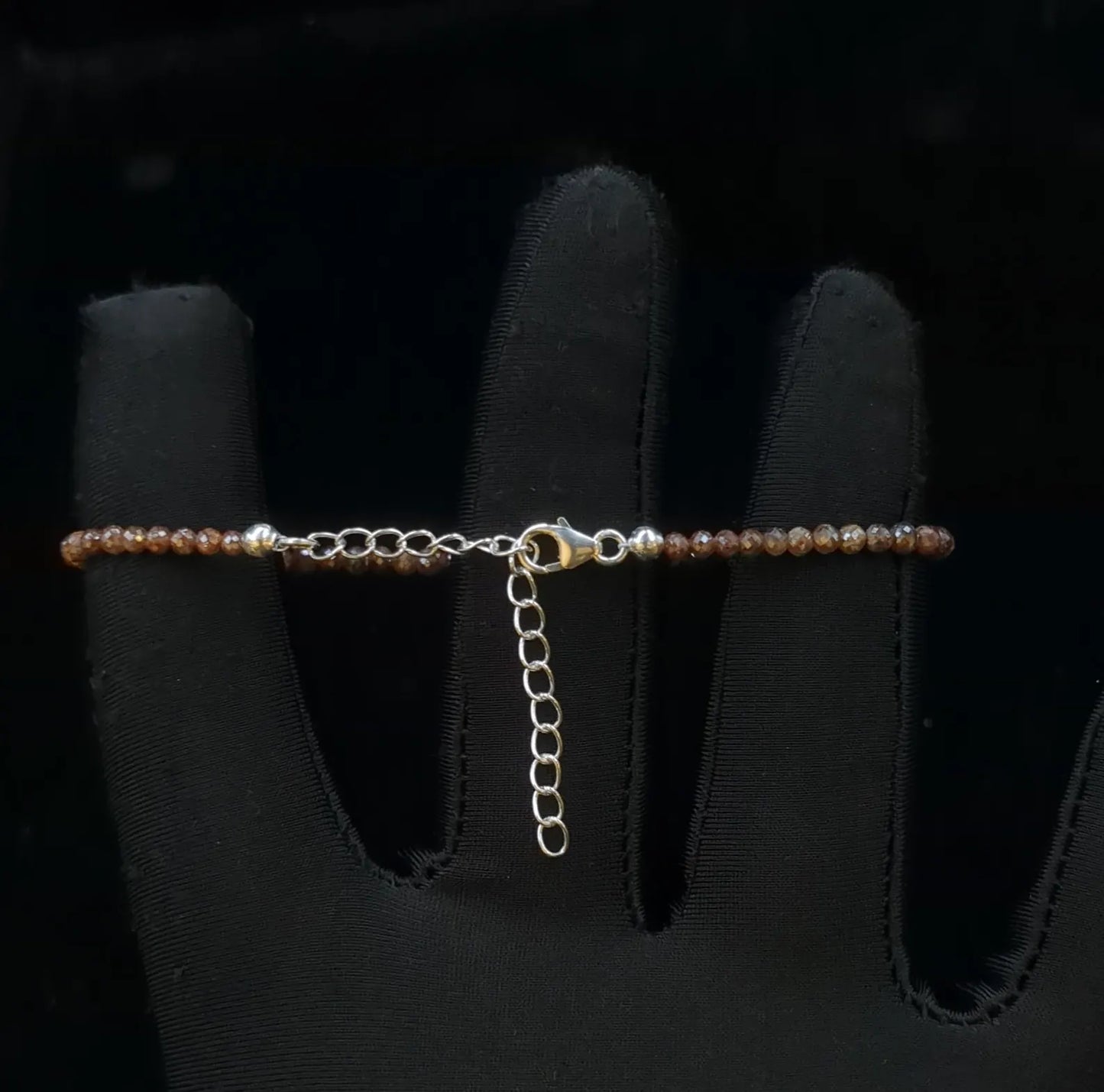 Champagne Red Diamond Balls Bracelet 925 Sterling Silver Diamond Bracelet