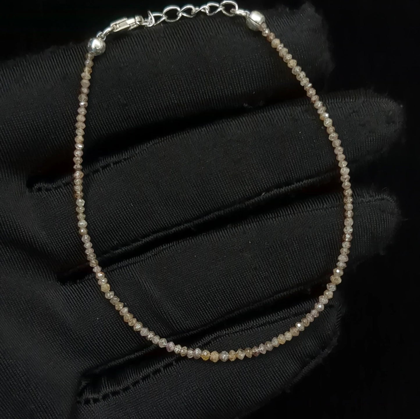 Champagne Diamond Beads Bracelet