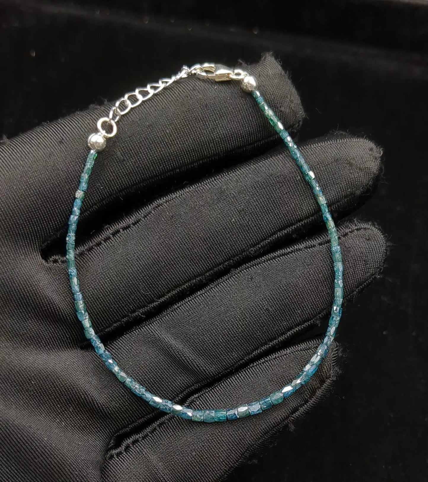 Blue Diamond Bracelet Faceted TUBE Beads PIPE Diamond Beads