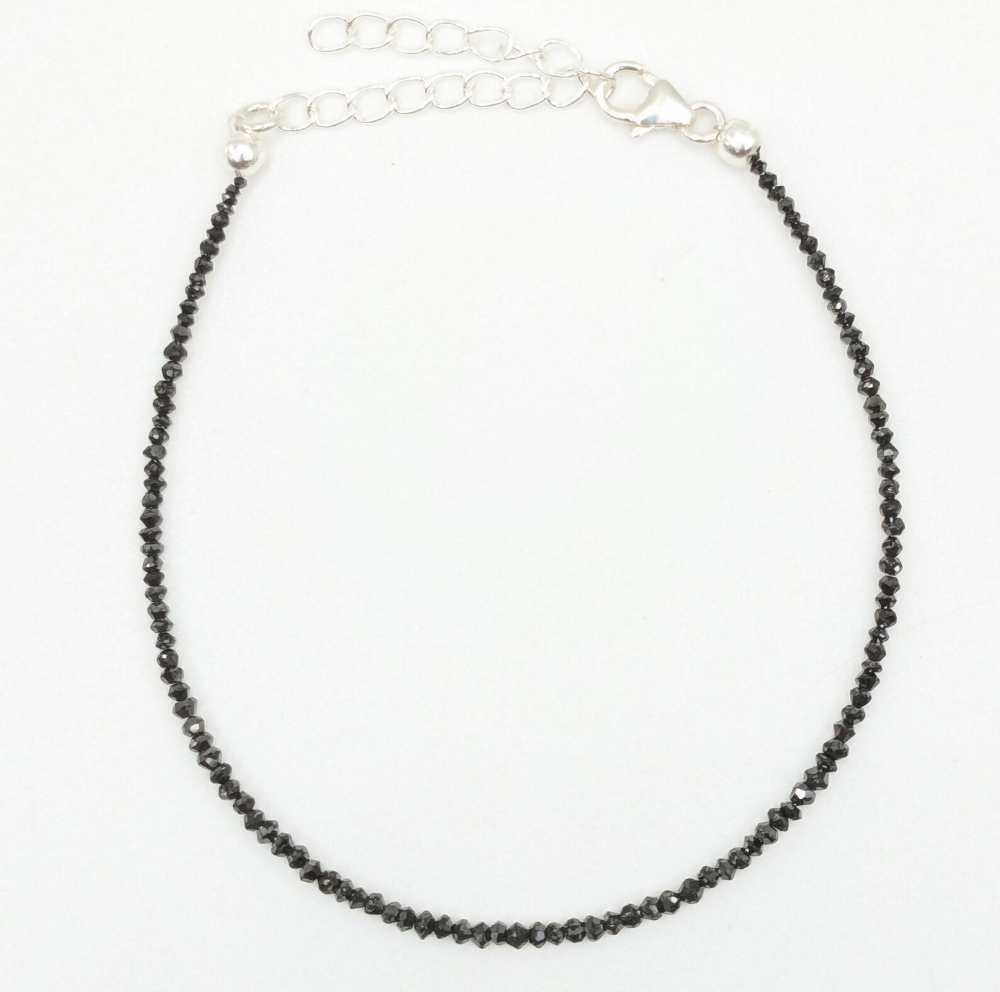 Black Diamond Bracelet Faceted Rondelle Diamond Bracelet