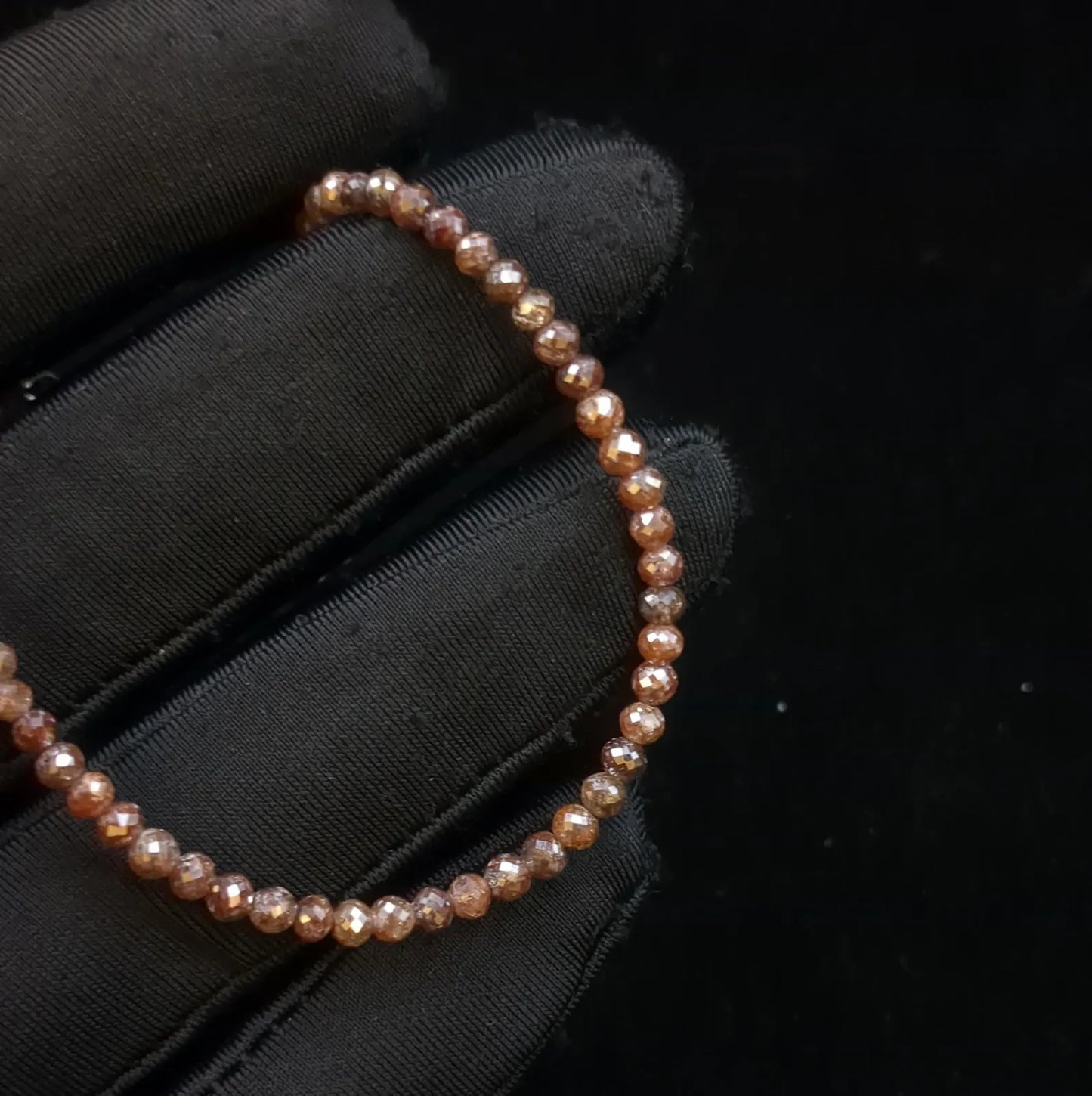 Champagne Red Diamond Balls Bracelet 925 Sterling Silver Diamond Bracelet