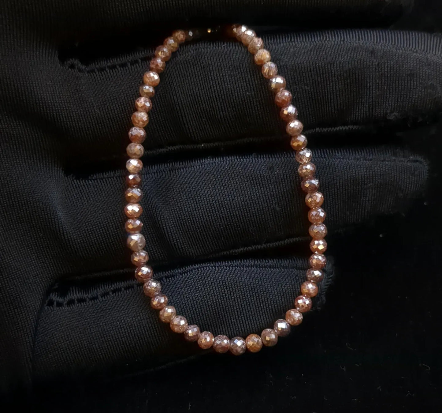 Champagne Red Diamond Balls Bracelet 925 Sterling Silver Diamond Bracelet