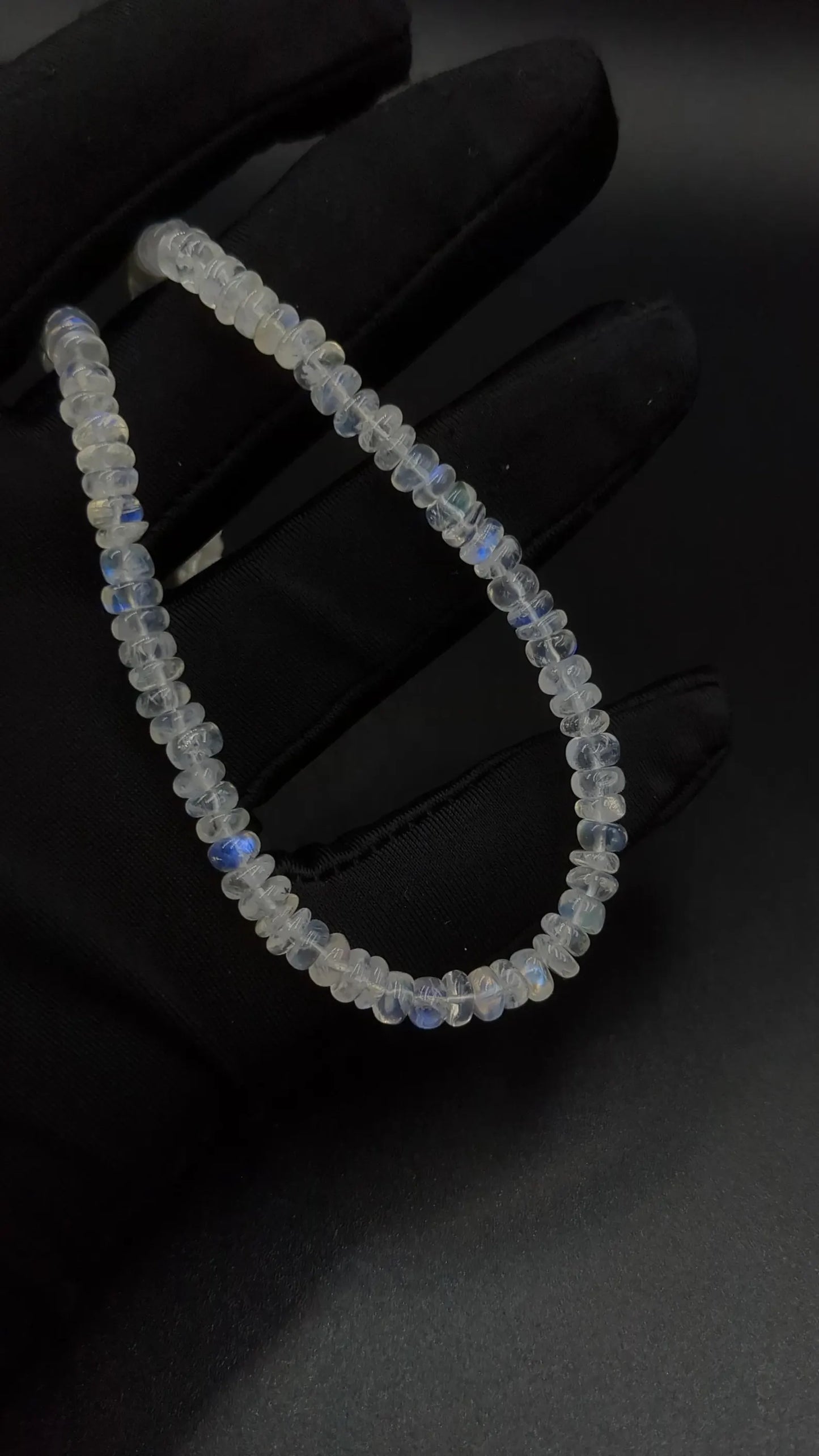 Blue Fire Moonstone Beads Necklace