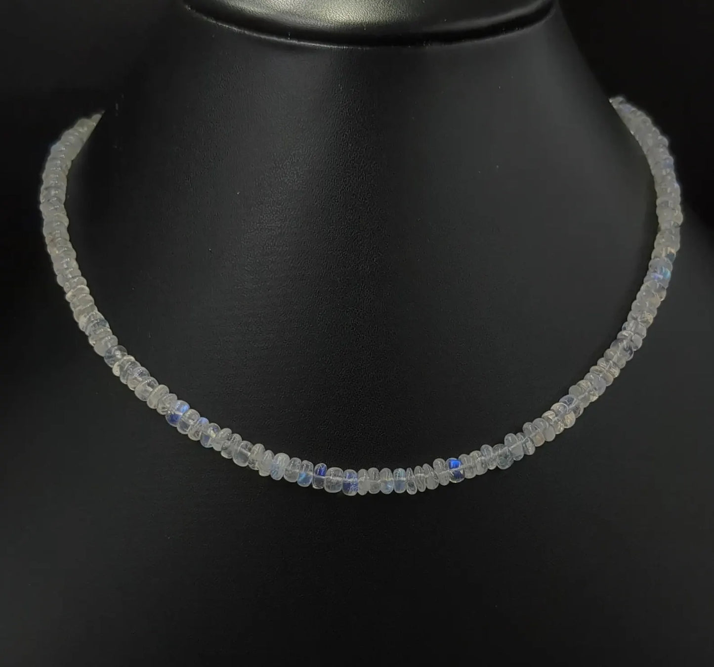 Blue Fire Moonstone Beads Necklace