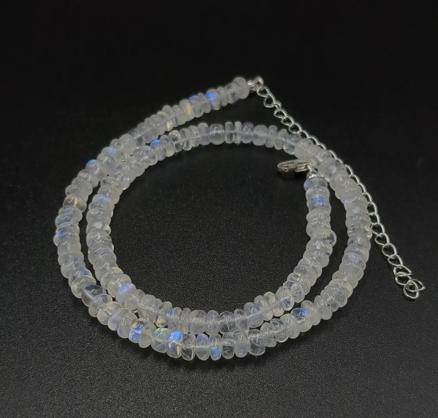 Blue Fire Moonstone Beads Necklace