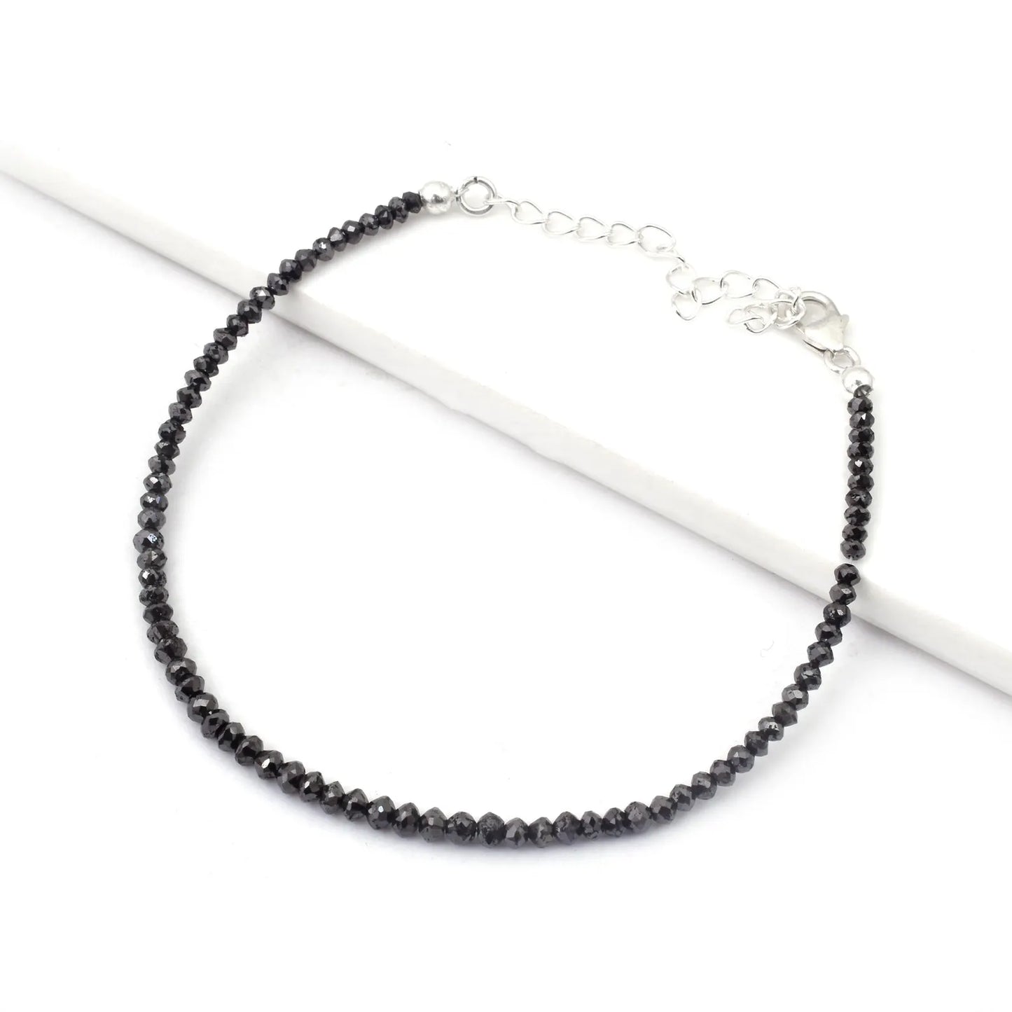 AAA+ Black Diamond Bracelet 2.5 - 3MM Beads