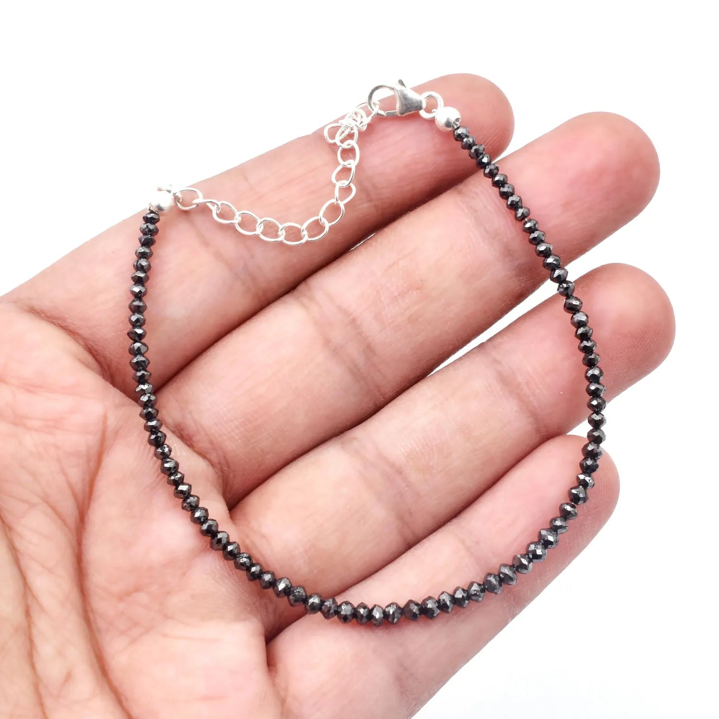 AAA+ Black Diamond Bracelet 2.5 - 3MM Beads