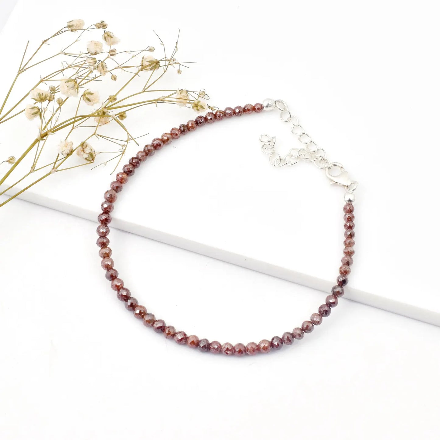 Champagne Red Diamond Balls Bracelet