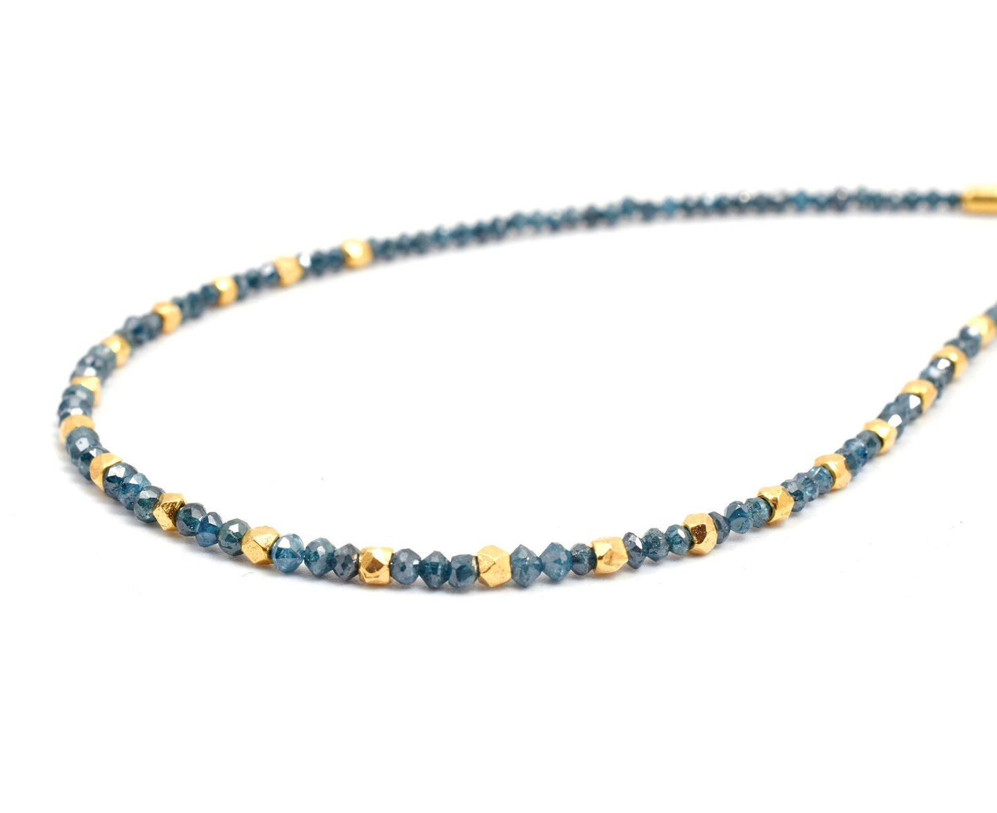 Blue Diamond Necklace 925 Sterling Silver Gold Filled Jewelry