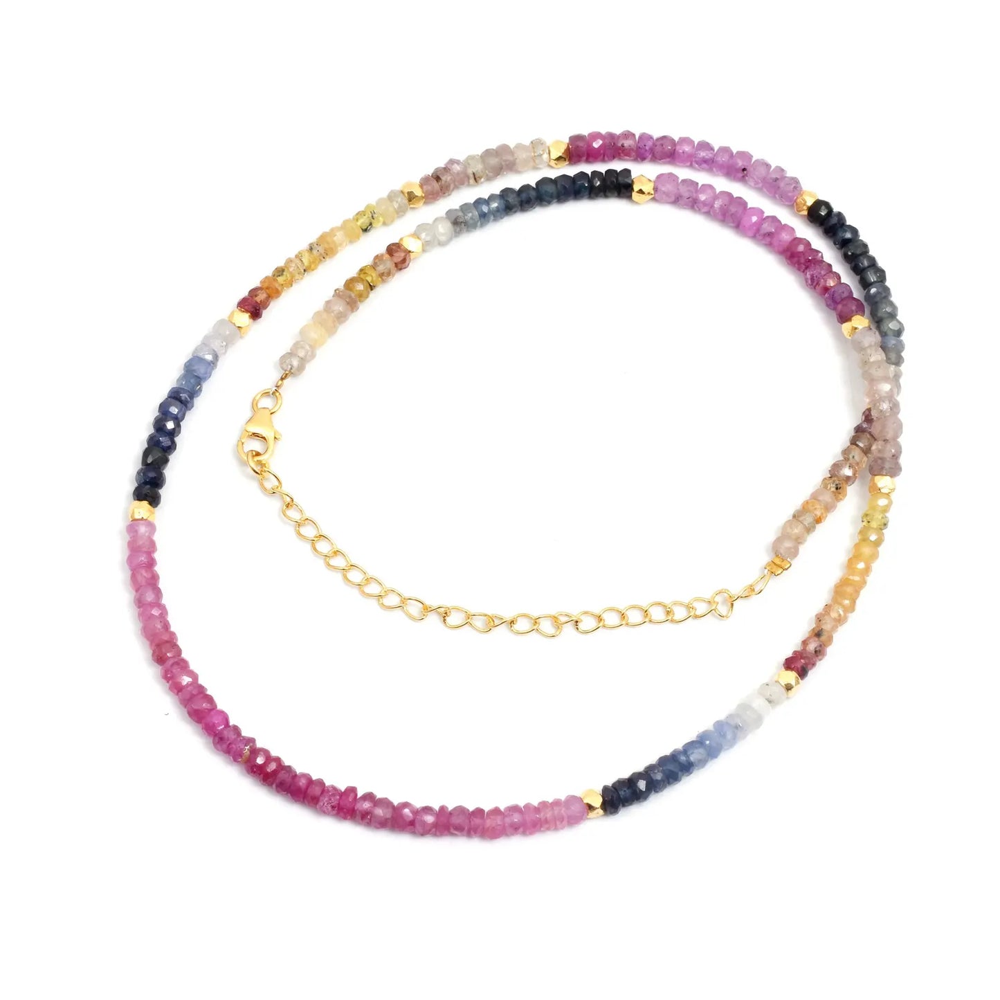 AAA+ Multi Sapphire Necklace 3.5 - 4 mm
