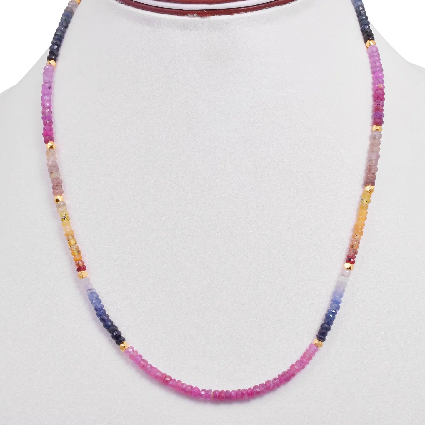 AAA+ Multi Sapphire Necklace 3.5 - 4 mm