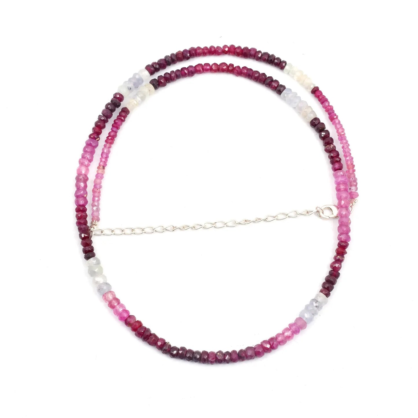 Ruby Shaded Gemstone Beads Necklace