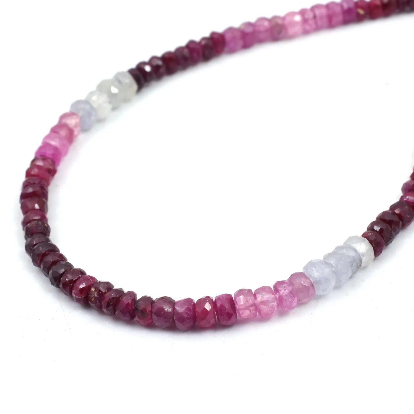 Ruby Shaded Gemstone Beads Necklace