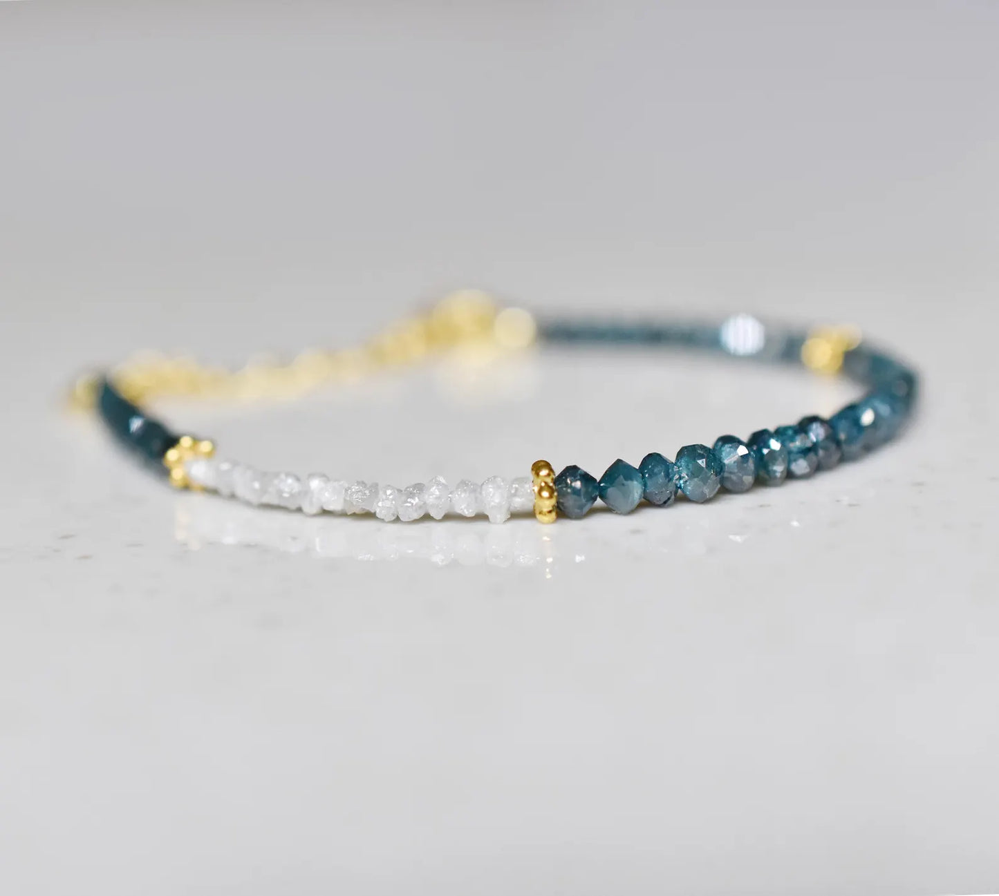 Blue Diamond Bracelet 18K Gold Filled Silver Jewelry