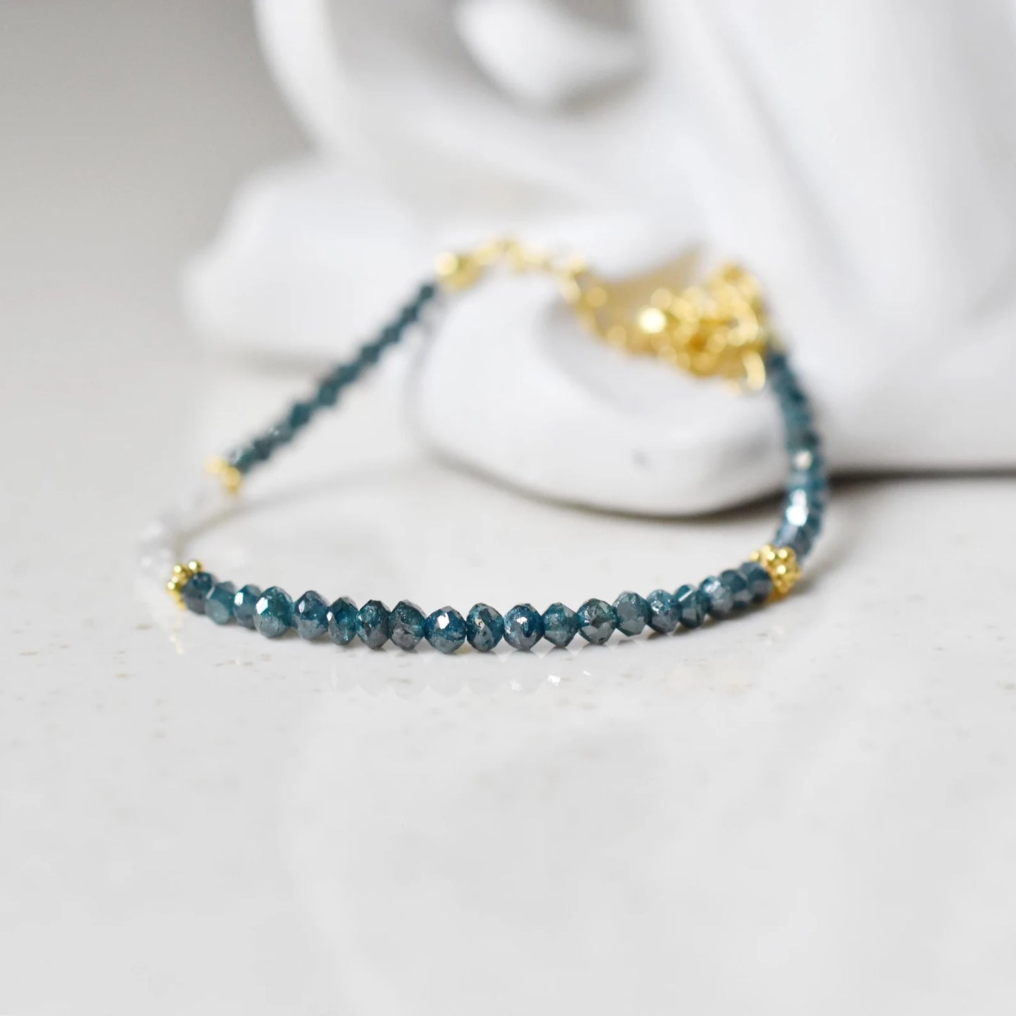 Blue Diamond Bracelet 18K Gold Filled Silver Jewelry